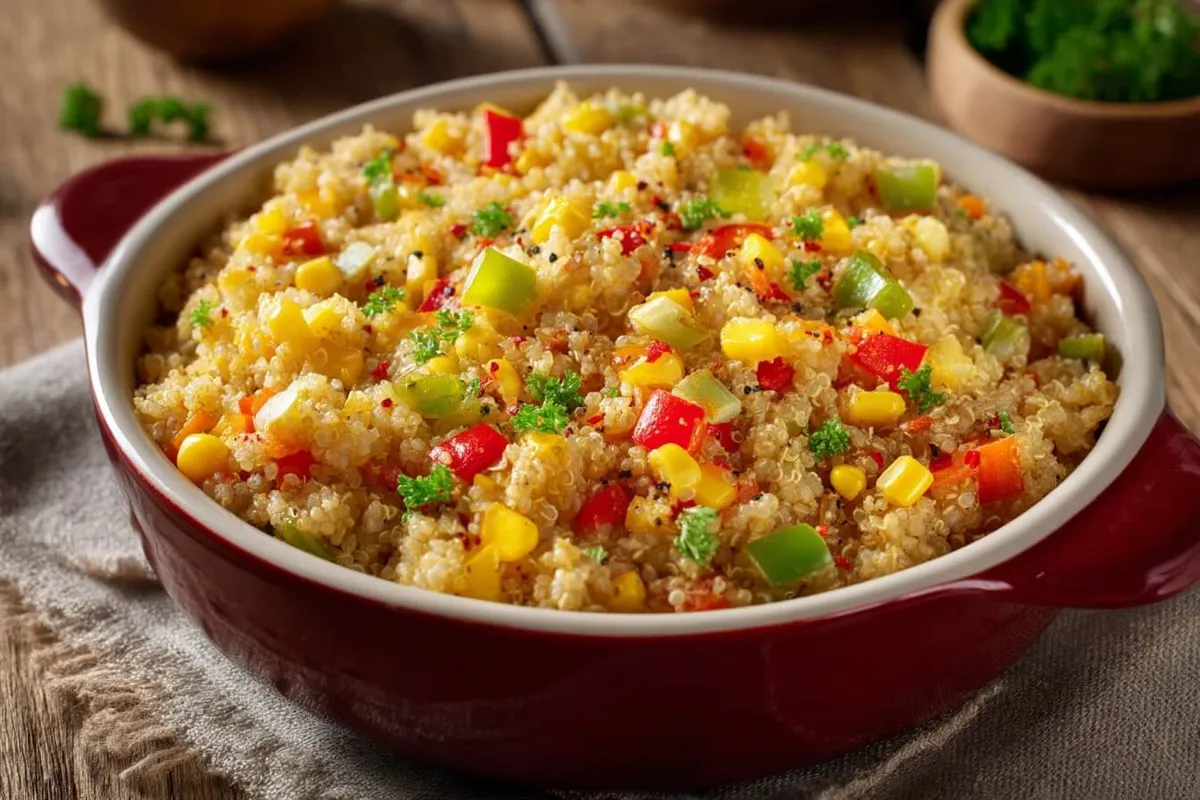 Gebackener Quinoa Pilaf Auflauf