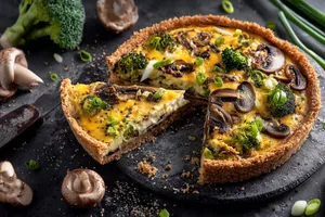 Quinoa Quiche Auflauf mit Pilzen (vegetarisch)