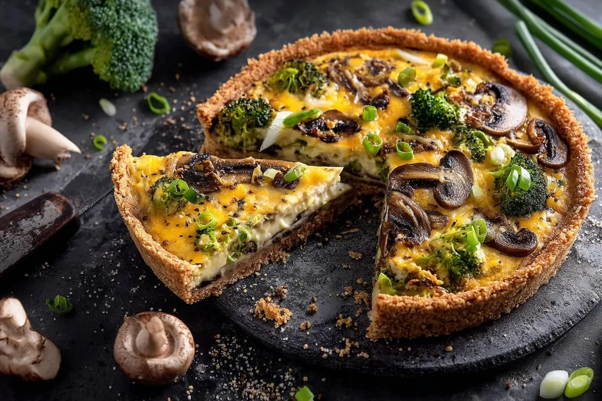 Quinoa Quiche Auflauf mit Pilzen (vegetarisch)