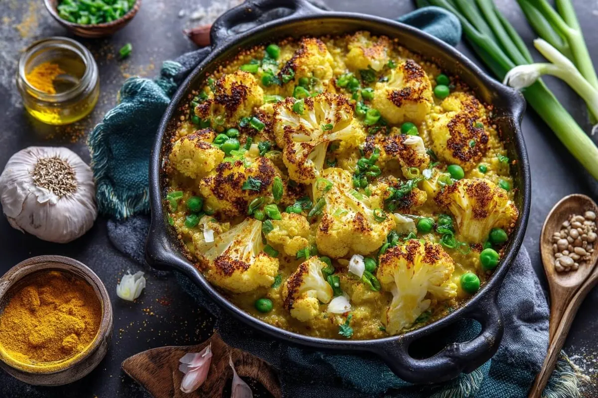 Vegetarischer Curry Quinoa Auflauf